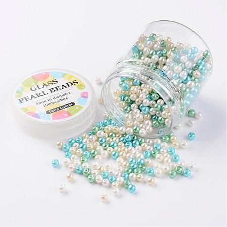 Glass Pearl Bead Sets HY-JP0001-01-K-1