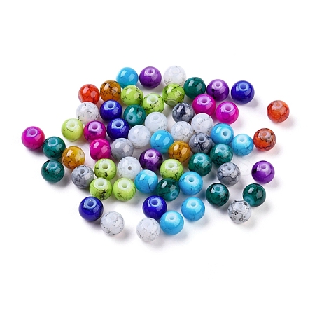 Spray Painted Glass Beads X-GLAD-S075-6mm-M-1