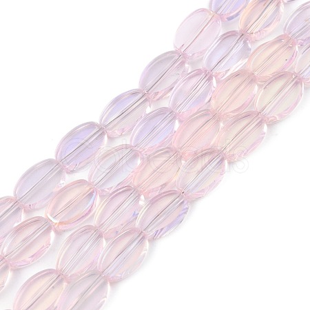 Painted Transparent Glass Beads Strands GLAA-E033-06B-04-1