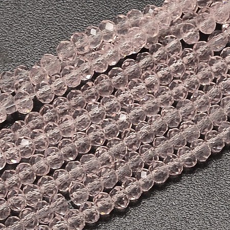 Faceted Rondelle Transparent Glass Beads Strands EGLA-J134-3x2mm-B08-1