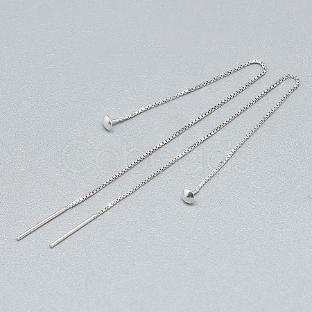 925 Sterling Silver Ear Thread Findings STER-T002-191S-1
