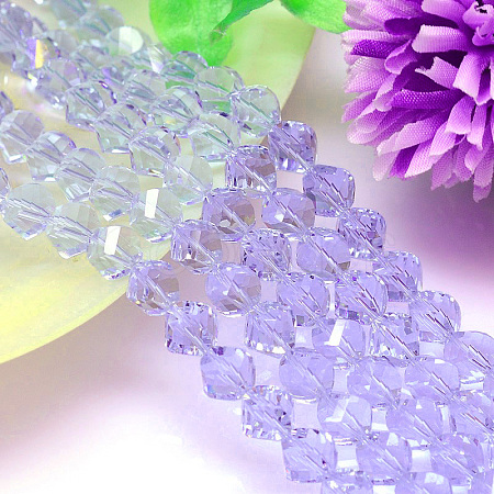 Faceted Polyhedron Imitation Austrian Crystal Bead Strands G-M183-6mm-04A-1