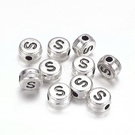 Alloy Letter Beads PALLOY-G190-AS-S-1