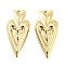 Brass Pendants, Heart Charms, Real 18K Gold Plated, 30x14x2.2mm, Hole: 1.2mm