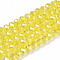 Electroplate Glass Beads Strands, AB Color Plated, Faceted, Rondelle, Champagne Yellow, 2.3~2.7x2mm, Hole: 0.4mm, about 150~155pcs/strand, 12.60~12.99 inch(32~33cm)