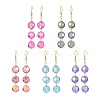 Triple Glass Cube Beads Dangle Earrings EJEW-JE04738-1