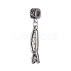 Antique Silver Plated Alloy European Dangle Charms MPDL-L030-F01-AS-2