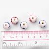 Mixed Color Handmade Printed Porcelain Round Beads X-PORC-CF187Y-CF190Y-4