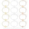 12Pcs 3 Color Blank Dome Flat Round Glass Link Bracelets Set BJEW-AB00003-1