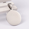 Flat Round with Words 304 Stainless Steel Pendants STAS-L177-37P-2