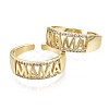 Brass Micro Pave Clear Cubic Zirconia Cuff Rings RJEW-S044-090-NF-2