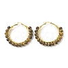 Natural Tiger Eye Beaded Hoop Earrings for Women EJEW-C003-03B-RS-1