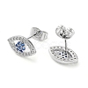 Brass Micro Pave Cubic Zirconia Stud Earrings EJEW-P247-02P-2