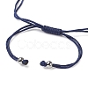 Curved Rectangle Natural Lapis Lazuli Adjustable Nylon Cord Braided Bead Bracelets for Women Men BJEW-JB10280-02-3