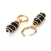 Copper Wire Wrapped Natural Obsidian Dangle Earrings for Women EJEW-JE04628-05-3