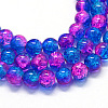 Baking Painted Transparent Crackle Glass Round Bead Strands DGLA-Q018-8mm-49-1