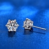 Anti-Tarnish 925 Sterling Silver with Moissanite Rhinestone Earrings AJEW-U007-09P-3