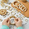 45Pcs 15 Styles Unfinished Wood Linking Rings WOOD-YW0001-15-5