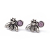 Natural Amethyst Bee Stud Earrings EJEW-C016-01AS-06-2