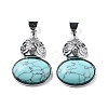 Synthetic Turquoise Oval Pendants G-A093-02P-03-1
