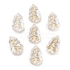 Metal Enlaced Transparent Acrylic Beads MACR-M045-09-1