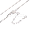 925 Sterling Silver Snake Chain Necklaces NJEW-P300-01B-S-2