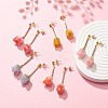 Acrylic 3D Flower Dangle Stud Earrings EJEW-JE04935-2