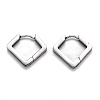 304 Stainless Steel Rhombus Huggie Hoop Earrings STAS-J033-08P-1