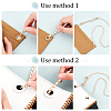 Braided PU Leather & Iron Chain Bag Handles FIND-WH0143-21KCG-02-4