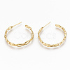 Brass Half Hoop Earrings KK-R117-055G-NF-1