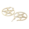 304 Stainless Steel Ring with Star Hoop Earrings for Women EJEW-R156-04G-2