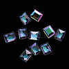 Rectangle Transparent Glass Cabochons MRMJ-T009-109B-1