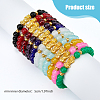 FIBLOOM 11Pcs 11 Colors Glass Round & Alloy Pixiu Beaded Stretch Bracelets Set for Women BJEW-FI0001-14-2