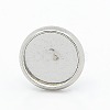 304 Stainless Steel Flat Round Stud Earring Settings X-STAS-I017-01-1