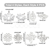DICOSMETIC 16Pcs 4 Style 201 Stainless Steel Pendants STAS-DC0003-48-2