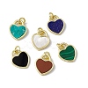 Natural Mixed Stone Heart Charms G-G977-05G-1