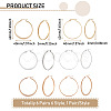  6 Pairs 6 Style 304 Titanium Steel Flattened Big Hoop Earrings for Women STAS-TA0001-89-3