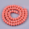 Opaque Spray Painted Glass Beads Strands DGLA-T001-005F-2