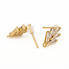 Brass Stud Earring Findings X-ZIRC-L096-16G-2