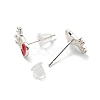 Christmas Theme Brass Stud Earrings EJEW-D062-01I-S-2