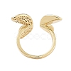 Rack Plating Butterfly Brass Micro Pave Cubic Zirconia Open Cuff Rings for Women RJEW-B064-17G-3