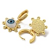 Eye Real 18K Gold Plated Brass Dangle Hoop Earrings EJEW-A033-04G-02-2