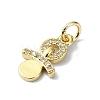 Brass Micro Pave Claer Cubic Zirconia Charms KK-H475-49G-2