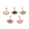 Light Gold Plated Alloy Enamel Pendant Rhinestone Settings FIND-Q100-05KCG-1