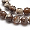 Dyed Natural Agate Faceted Round Beads Strands X-G-E268-17-2