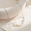 Potato Natural Freshwater Pearl Bib Necklaces NJEW-G153-01P-2