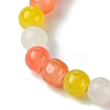 8mm Baking Painted Imitation Jade Glass Round Beaded Stretch Kids Bracelets for Girls Boys BJEW-JB10895-4