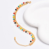 Fashionable and Elegant Brass & Glass Tassel Two Layer Multi-strand Anklets for Women ZQ4905-1