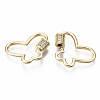 Brass Micro Pave Clear Cubic Zirconia Screw Carabiner Lock Charms KK-S360-023-NF-3
