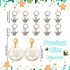 12Pcs 2 Style Bees Tibetan Style Alloy Pendant Stitch Markers HJEW-NB00041-2